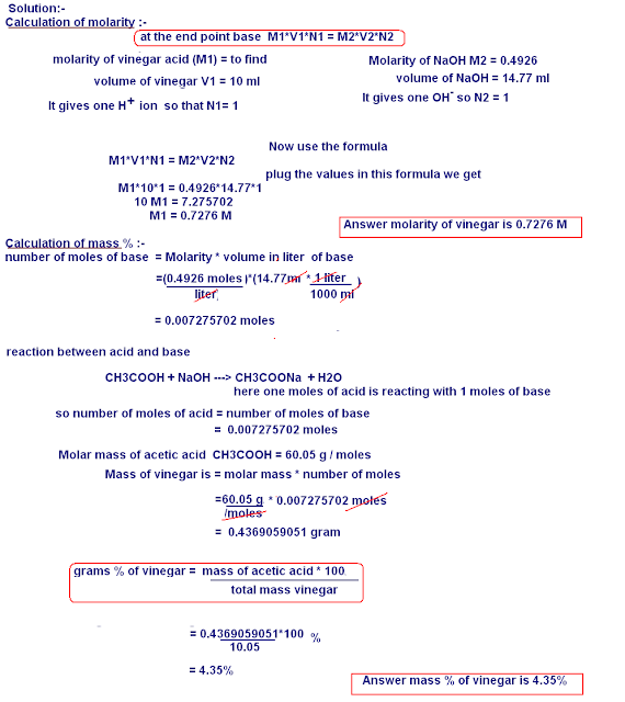 Calculation of molarity