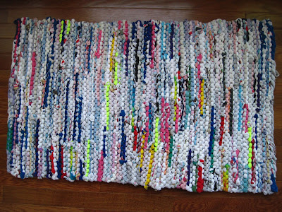 tshirt rug upcycled cottage modern brights white