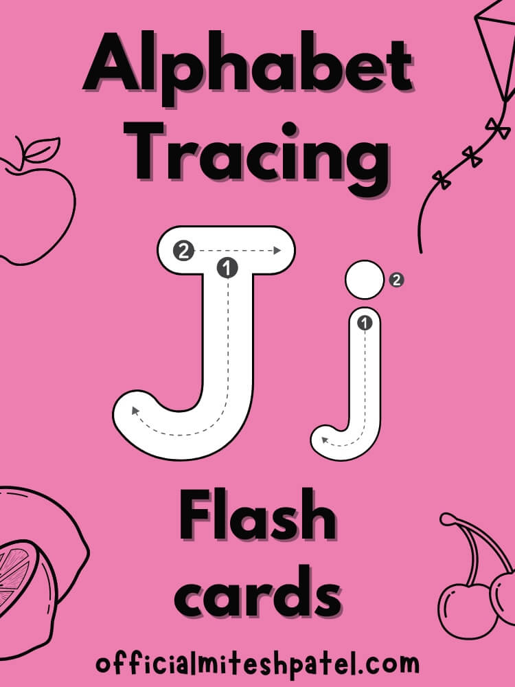 Free Printable Letter J Alphabet Tracing Flash Cards