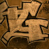 graffiti letters K yellow color symbol