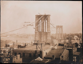 Fotografías de la construcción del puente de Brooklyn