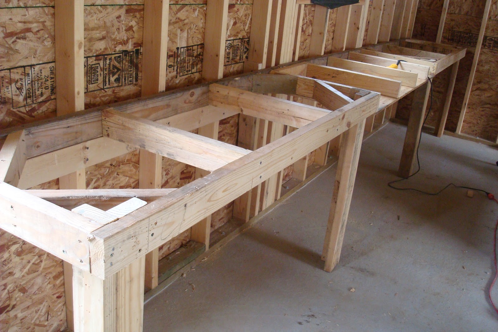 Diy Garage Workbench Workbench from reclaimed wood