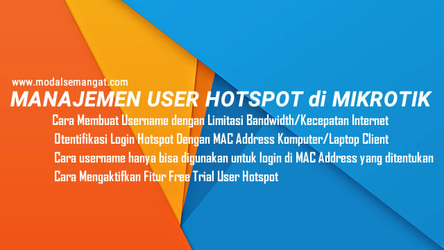 Cara Membuat User Hotspot MikroTik