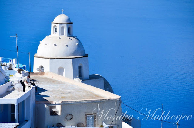 Fira Santorini Greece by Monika Mukherjee