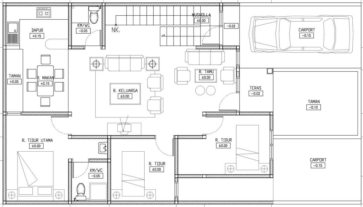 Denah Rumah  Minimalis Terbaru dengan Contoh Gambar Modern 