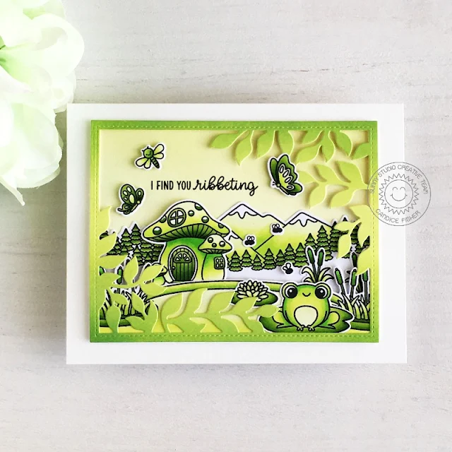 Sunny Studio Stamps: Country Scenes Feeling Froggy Garden Fairy Botanical Dies Everyday Card by Candice Fisher