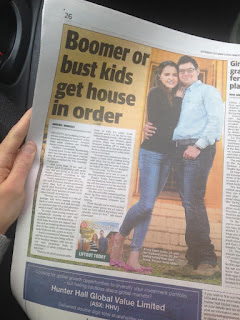 Kristy and Jesse in the Daily Telegraph Newspaper