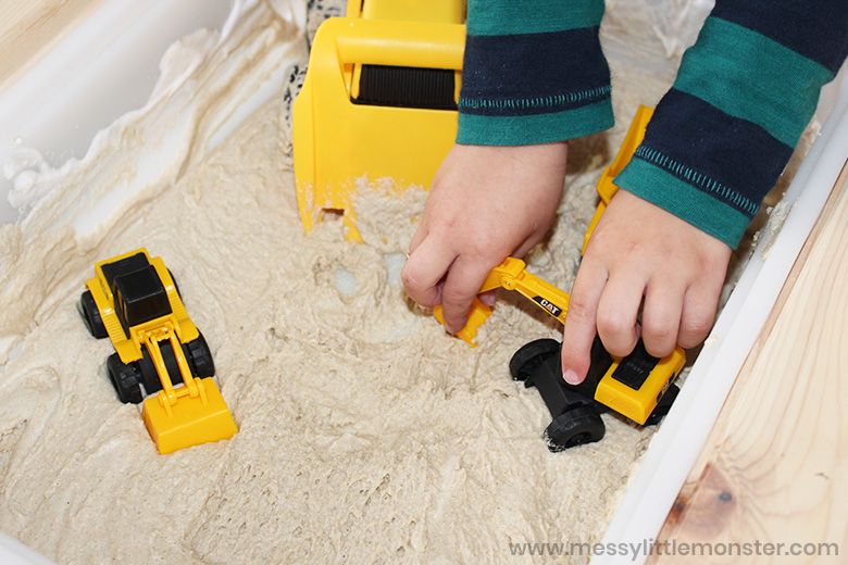 sand foam recipe - sensory play recipes for kids
