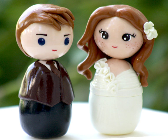 Unxia Personalized  custom  wedding  cake  topper  kokeshi 