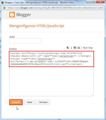 Cara Memasang Widget Kamera CCTV Di Blog Terbaru