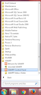 Open XAMPP Control Panel through Start Menu on Windows