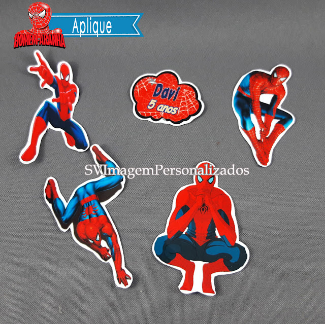 O preço mais barato para apliques Compre aplique, tag, scrap, scrapbooking, corte especial, corte  3d, aplique para tubete, aplique para Cupcake, aplique para festa no tema Homem Aranha da Marvel, para festa de menino com os detalhes da festa azul e vermelho, esse super herói fará o maior sucesso em sua festa