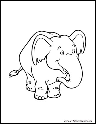 Baby Elephant Coloring Pages