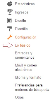 Configuración básica del blog