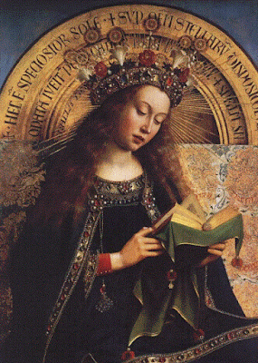 Jan van Eyck, The Ghent Altarpiece, Virgin Mary detail, circa 1426. Wikimedia Commons