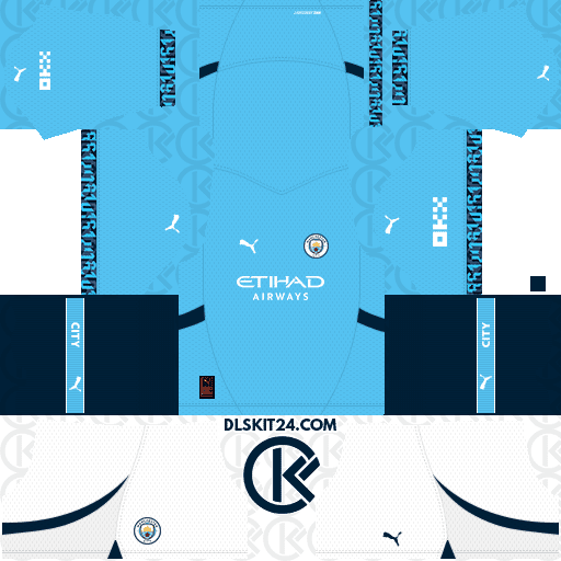 Manchester City Kits 2024-2025 Puma Released - Dream League Soccer Kits 2025 (Home)