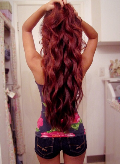 Light maroon and red hair color for ladies