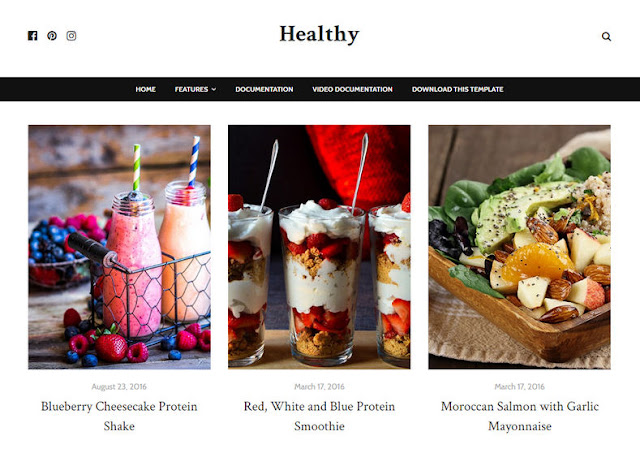  Download Free Healthy Food Blogger Template is a premium looking and professionally desig Healthy Food Blogger Template