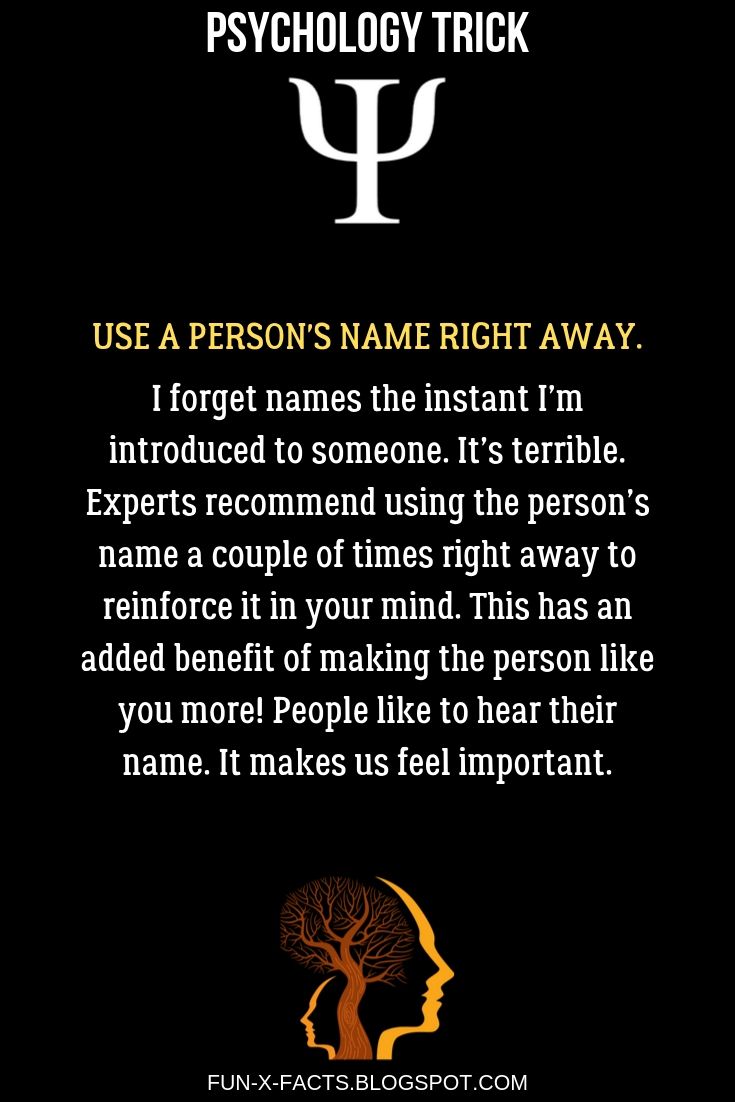 Use a person's name right away - Best Psychology Tricks