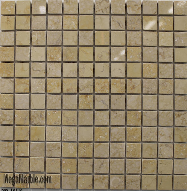 Jerusalem stone Polished Marble Mosaic Tiles1x1 INCH