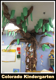 photo of: Chicka Chicka Tree in Colorado Kindergarten (Tree RoundUP via RainbowsWithinReach) 