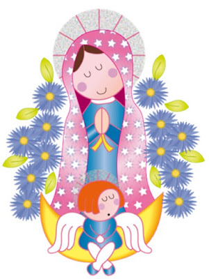 Dibujo de Nuestra Señora de Guadalupe o Virgen de Guadalupe para niños