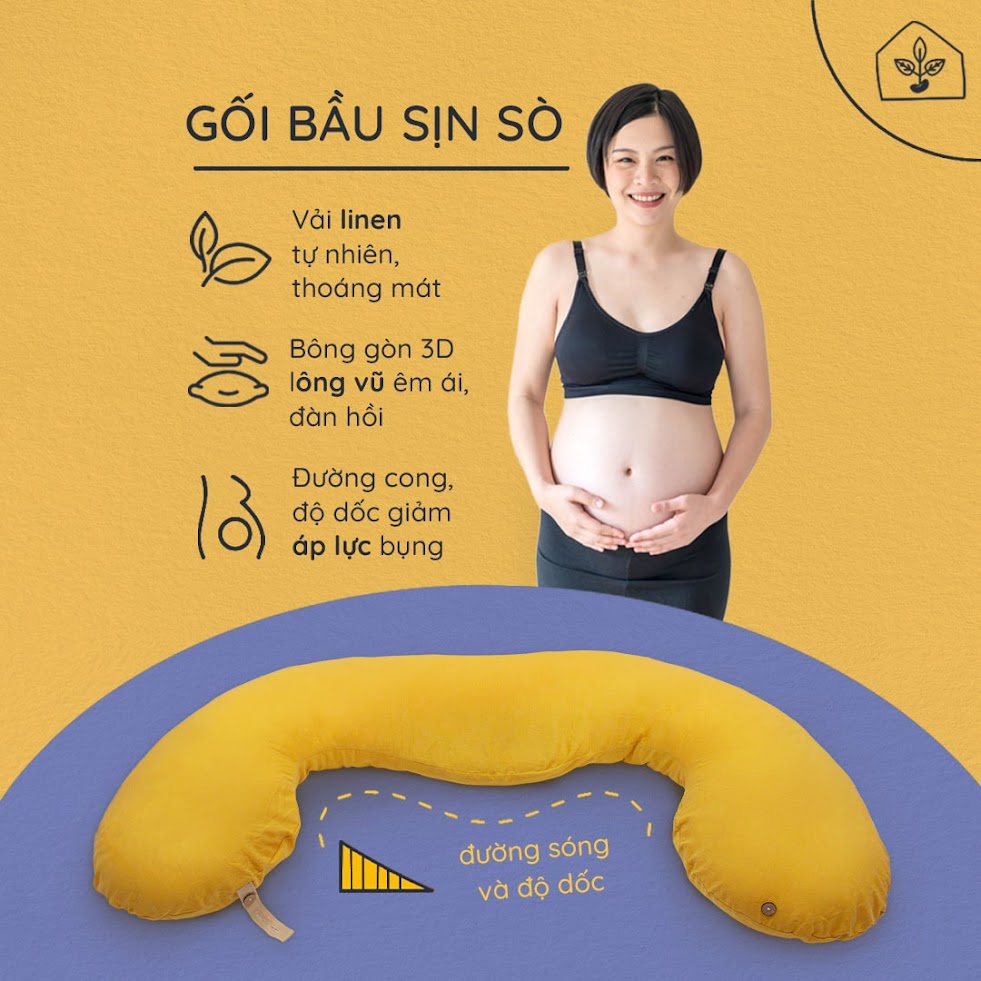 [A159] Chăm sóc tận tâm cho mẹ bầu với gối bầu đậu khuyết của Nhà Đậu