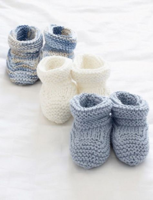 Basic Knit Baby Booties - Free Pattern 