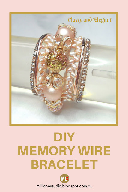Blush memory wire bracelet