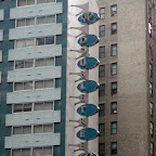 Doubletree Sign - On Lexington at 51st St., through light snow.