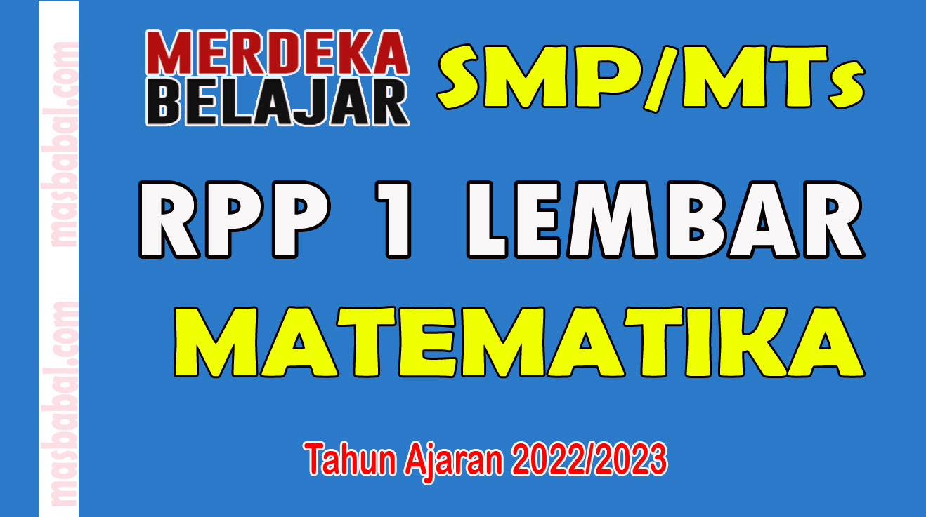 Download Lengkap RPP 1 Lembar Matematika SMP/MTs Kelas 9 Semester 1 dan