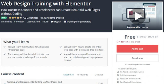 [100% Off] Web Design Training with Elementor| Worth 159,99$