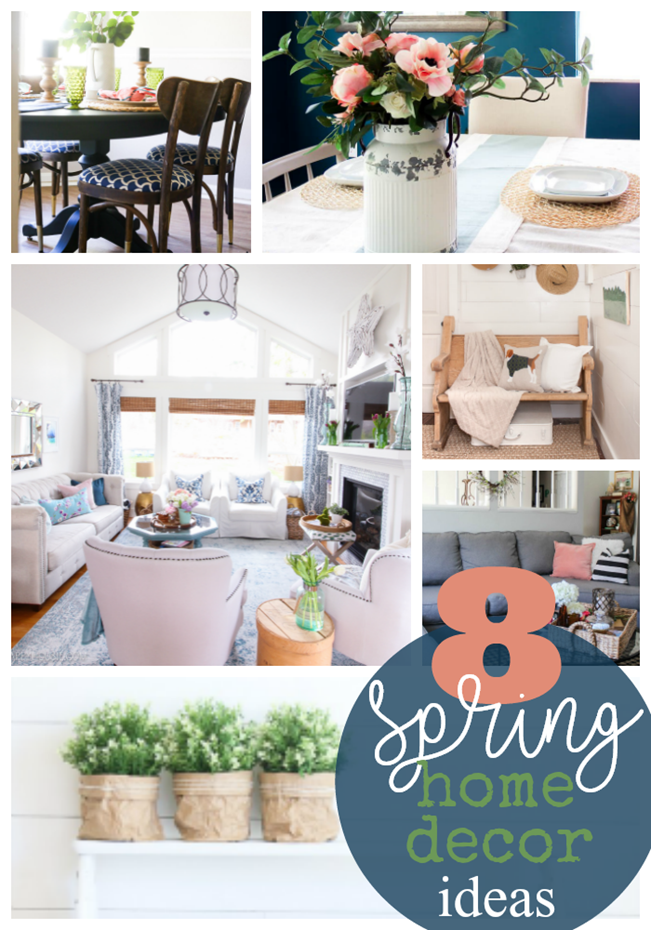 8 spring home decor ideas at GingerSnapCrafts.com #spring #homedecor