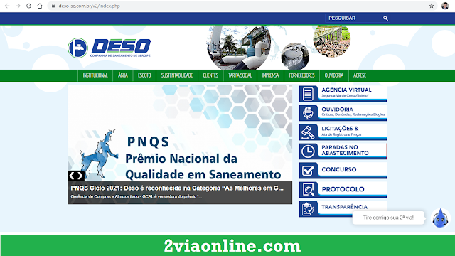 2Via DESO-SE: plataforma solicitará apenas o código de matrícula da Unidade Consumidora (UC)