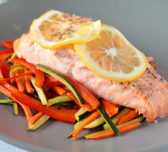 INSTANT POT LEMON PEPPER SALMON #diet #lowcarb