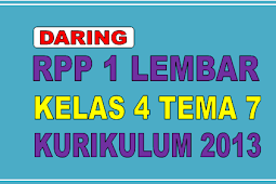 Download RPP Daring Kelas 4 tema 7 Semester 2 Lengkap