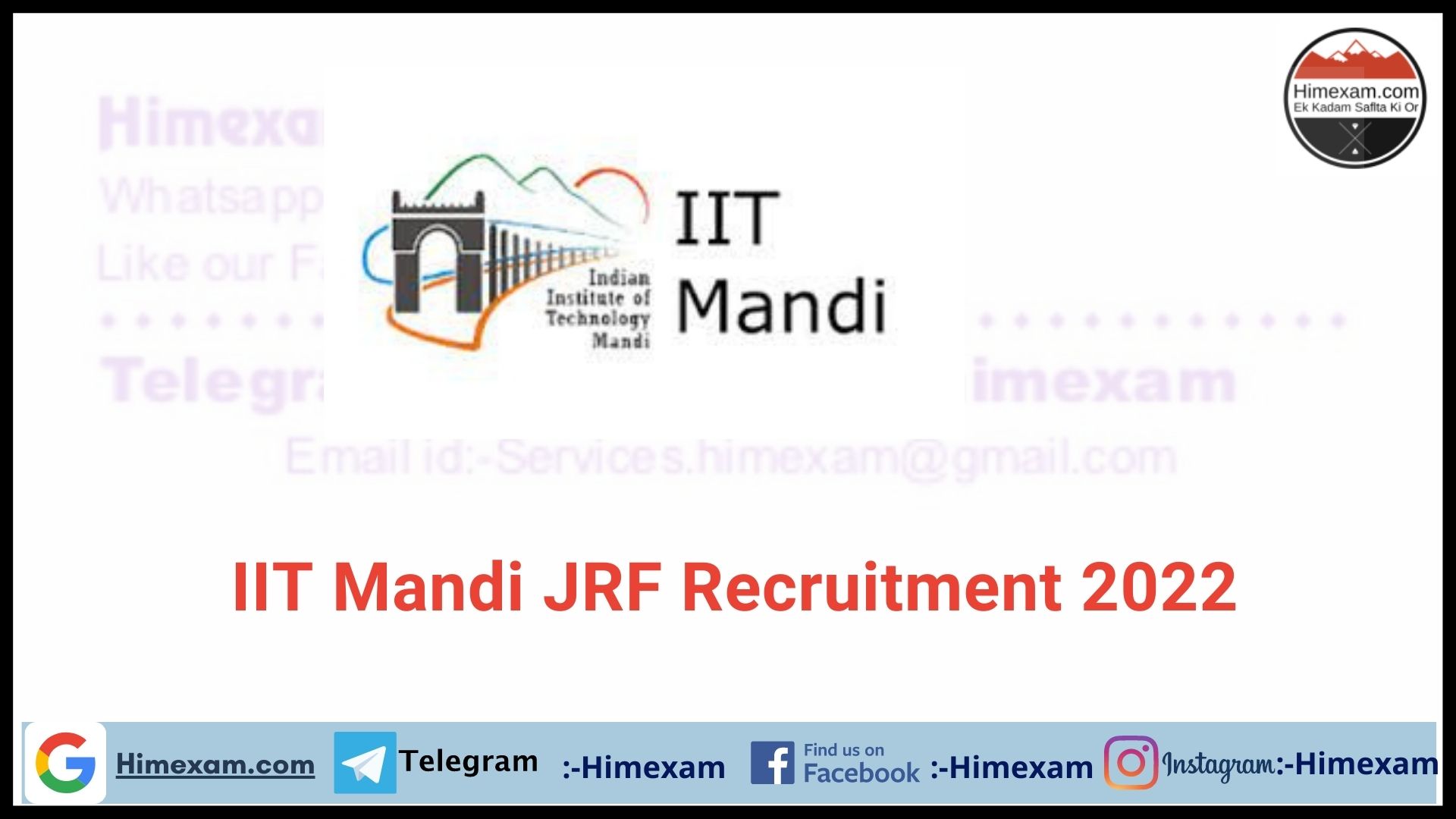 IIT Mandi JRF Recruitment 2022