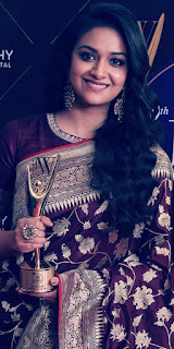 Keerthy Suresh in Saree with Cute and Lovely Smile with JFW Award