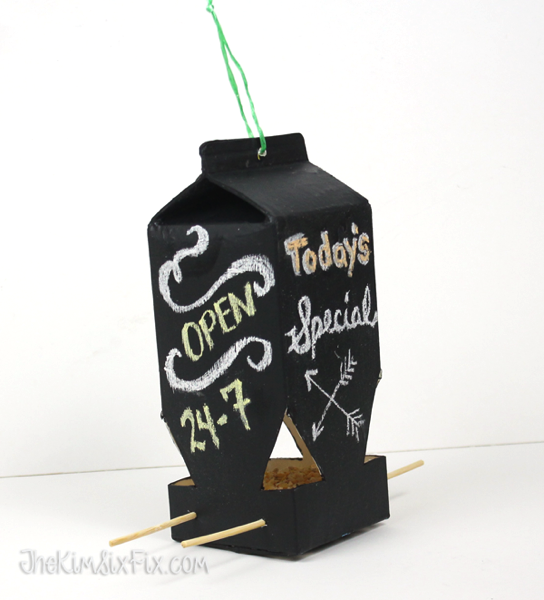Carton bird feeder