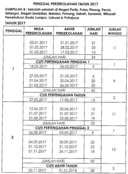 Cuti Umum Dan Cuti Sekolah Tahun 2017  Amry's Blog