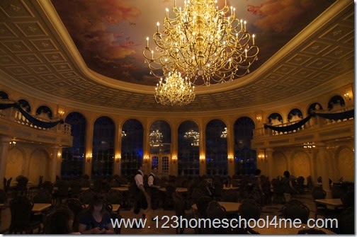 The elegant Ballroom Dining Room at Be Our Guest Restaurant