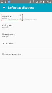 Default Applications akan terbuka dengan beberapa pilihan, setelah itu pilih Browser App