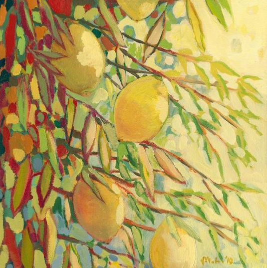 Four Lemons painting by Jennifer Lommers