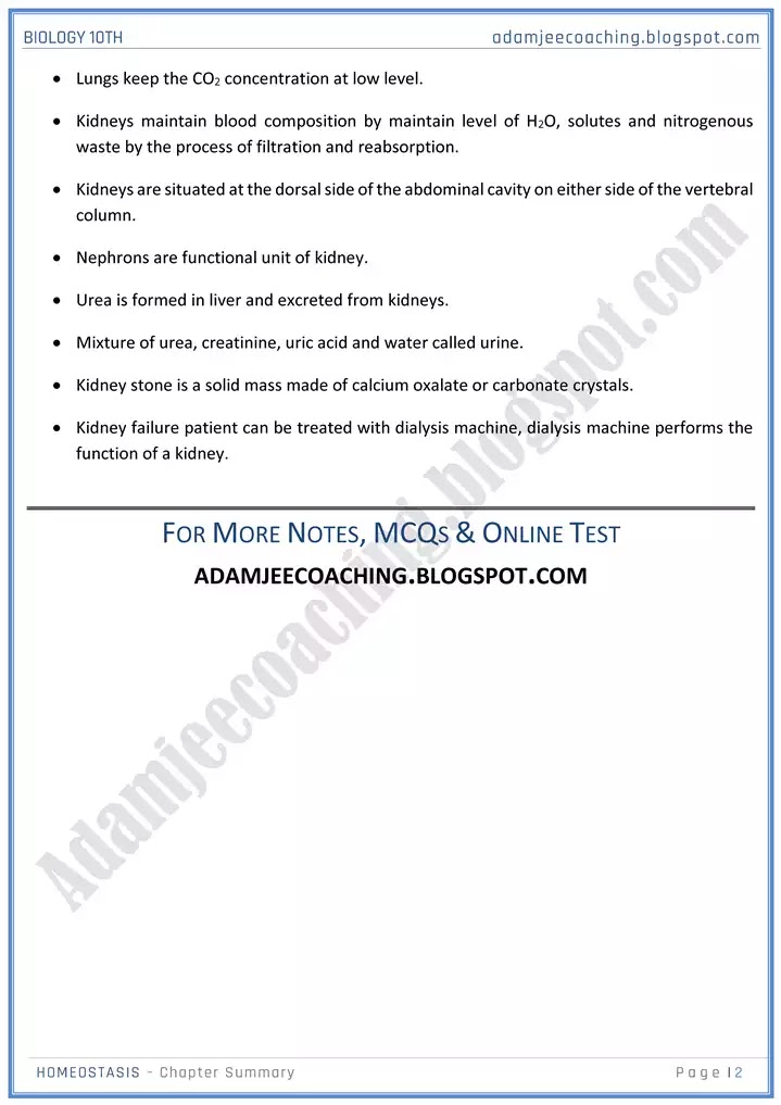 homeostasis-chapter-summary-biology-10th