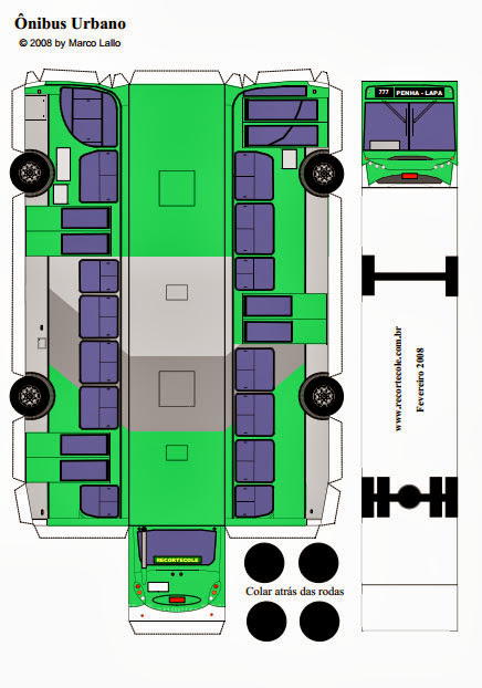 Molde de ônibus para maquete