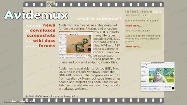 تطبيق تحرير فيديو بتقنية الذكاء الاصطناعي Avidemux