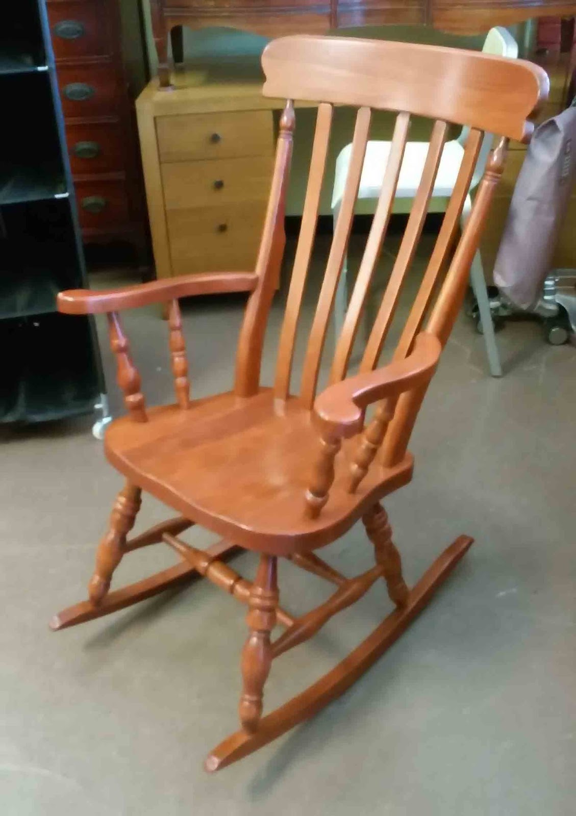 UHURU FURNITURE & COLLECTIBLES: SOLD Solid Wood Rocking Chair - $70