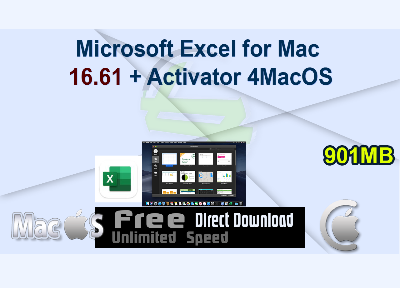 Microsoft Excel for Mac 16.61 + Activator 4MacOS