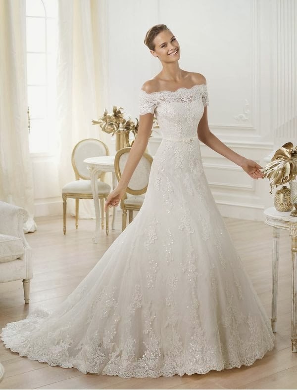 My Fancy Bride Blog Attractive off  the shoulder  Bridal  Gowns 