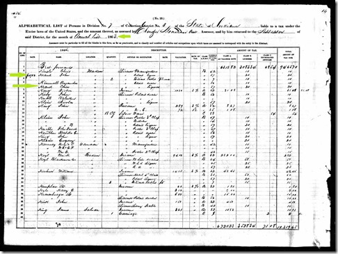 Tax Assessment, 1863, Chris  and John Kraut, Marked